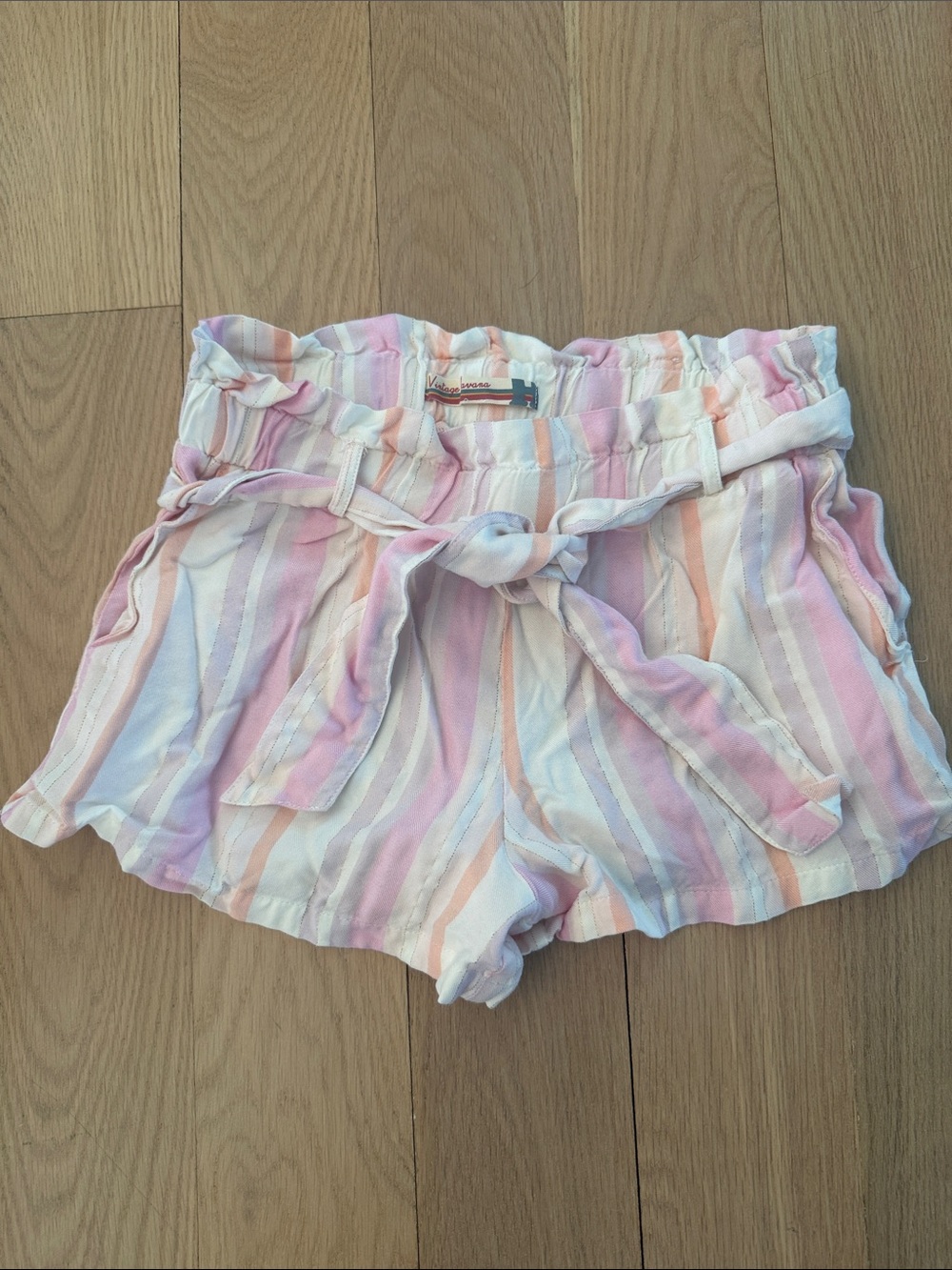 Vintage Havana  Pastel Paperbag Waist Shorts girls xl